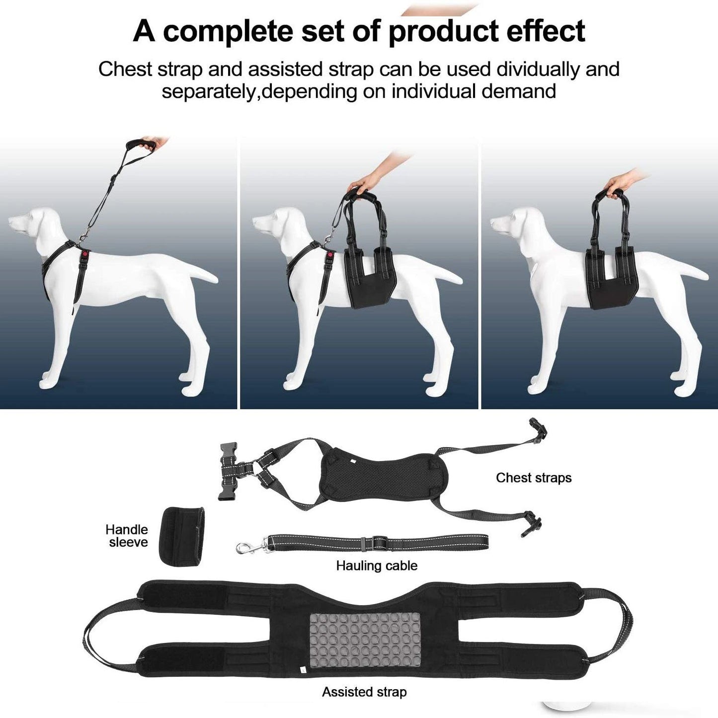 Rynx | Support Belt Set Adjustable Chest Strap for Elderly Disabled Dog