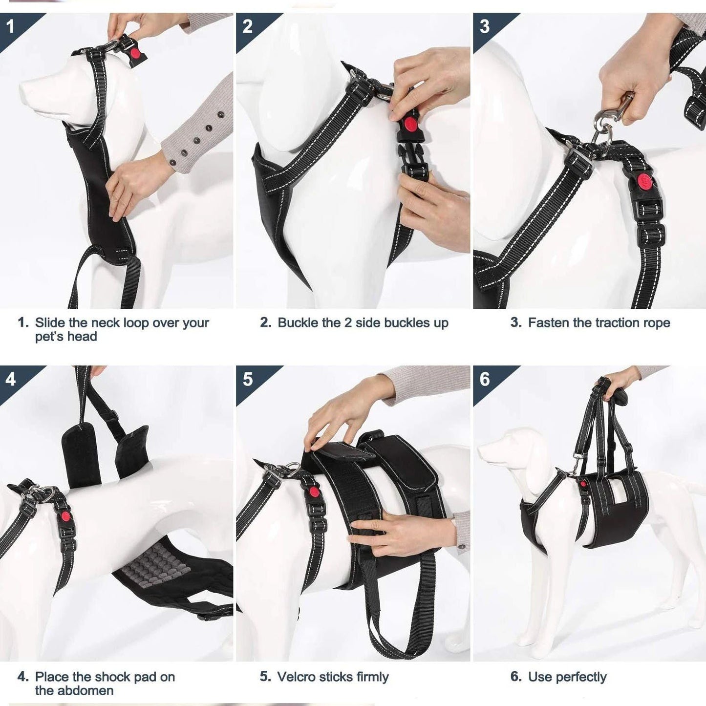 Rynx | Support Belt Set Adjustable Chest Strap for Elderly Disabled Dog
