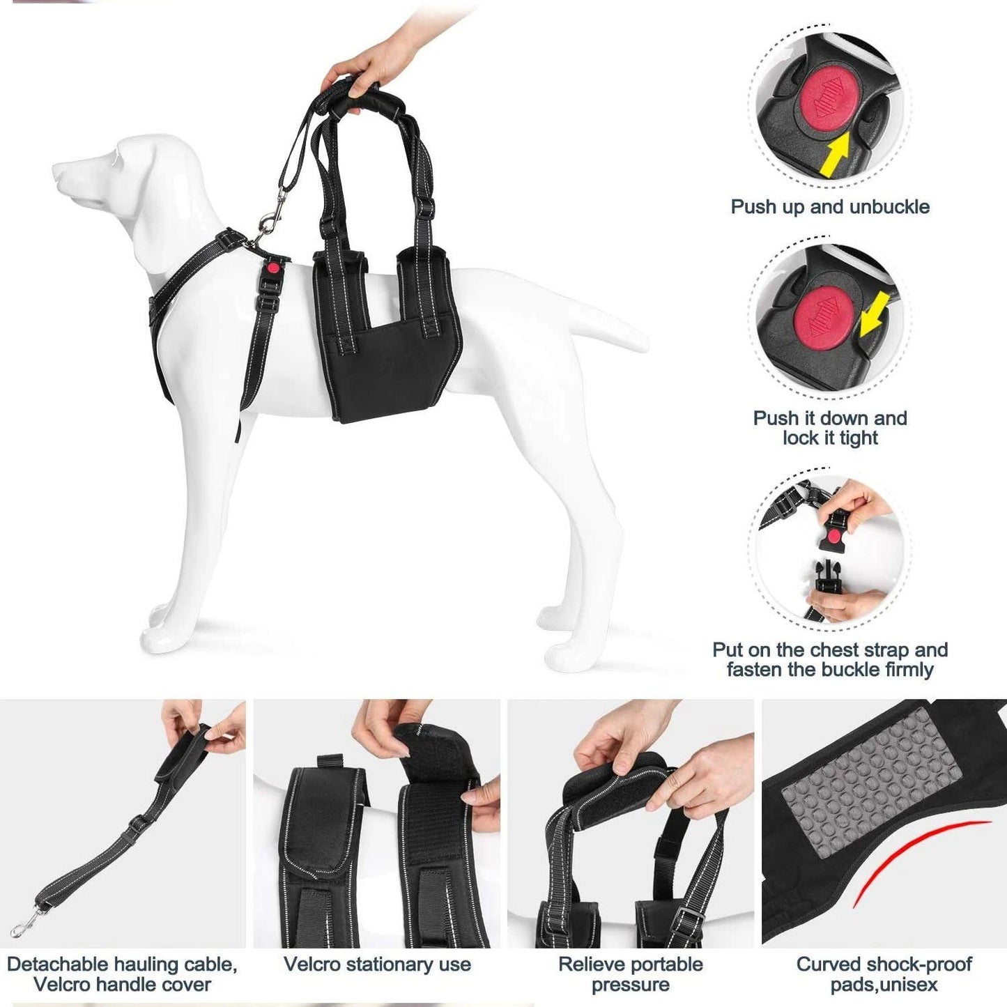Rynx | Support Belt Set Adjustable Chest Strap for Elderly Disabled Dog