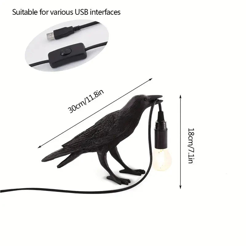 Rynx | The Gothic Crow USB Port Lamp