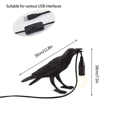 Rynx | The Gothic Crow USB Port Lamp