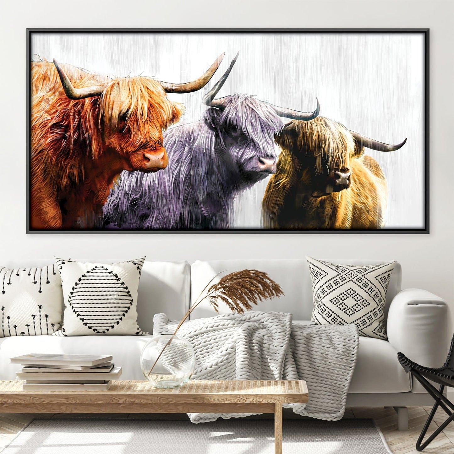 Rynx | Three Highland Cattle Canvas