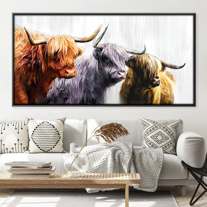 Rynx | Three Highland Cattle Canvas