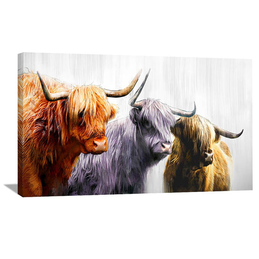 Rynx | Three Highland Cattle Canvas