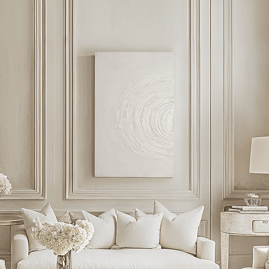 Rynx | Tilly Cream Half-Moon Textured Canvas Wall Art