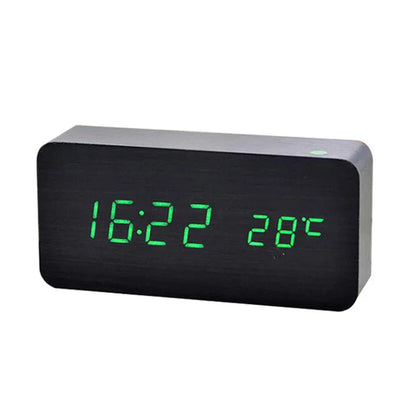 Rynx | Timbertime - Natural Wood LED Clock - Unique Design - Digital Alarm Function