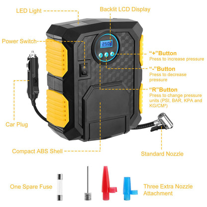 Rynx | Tire pump 12V DC 120W 150PSI with LCD Electric Air Compressor