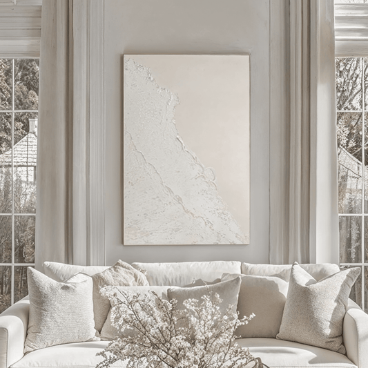 Rynx | Toulouse Neutral Beach Wavy Textured Canvas Wall Art