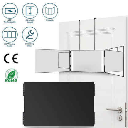 Rynx | Tri-Fold Mirror with Telescopic Hanger