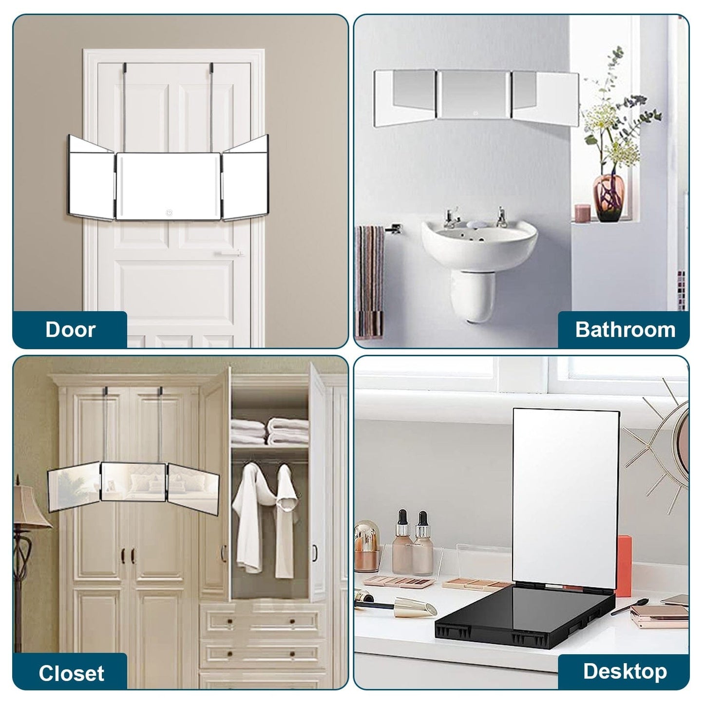 Rynx | Tri-Fold Mirror with Telescopic Hanger