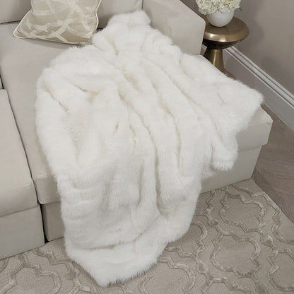 Rynx | Tuscany Ivory Luxury Long Hair Faux Fur Throw