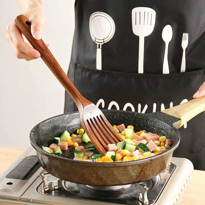 RYNX | Ecochef – Set With Teak Wood Kitchen Utensils