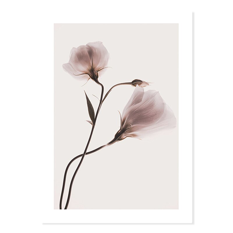 Rynx | Abstract Pink Floral Silhouette at Dusk - Canvas Wall Art Print