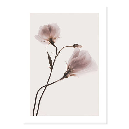 Rynx | Abstract Pink Floral Silhouette at Dusk - Canvas Wall Art Print