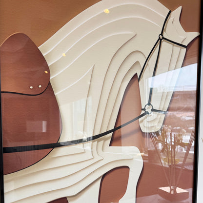 Rynx | Vivienne Rust 3D Effect Horse Print Framed Wall Art - 60x90cm
