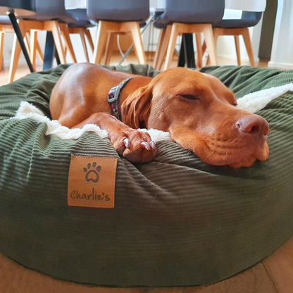 Rynx | Snookie hoodie pet bed in corduroy - dark olive green