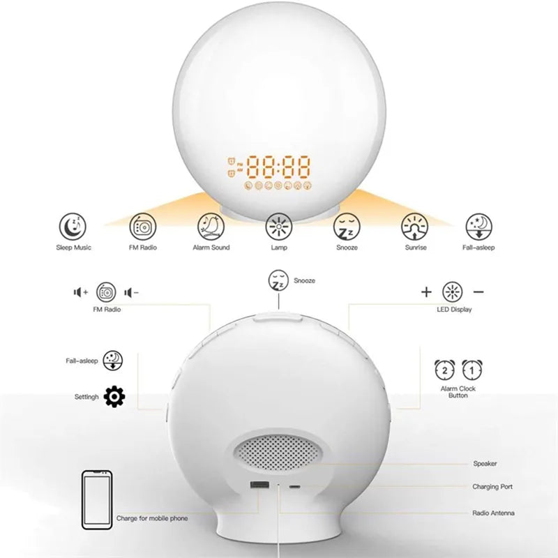 Rynx | Wall Clock – Sunrise Simulation Alarm, Wake-Up Light