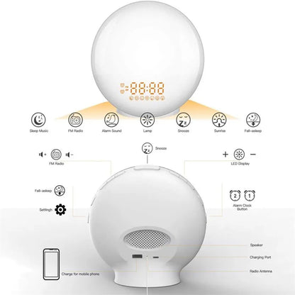 Rynx | Wall Clock – Sunrise Simulation Alarm, Wake-Up Light