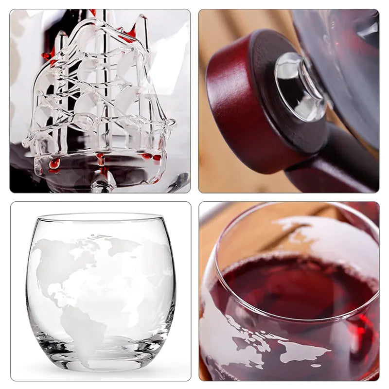 Rynx | Whiskey Decanter Globe Wine Aerator Glass Set