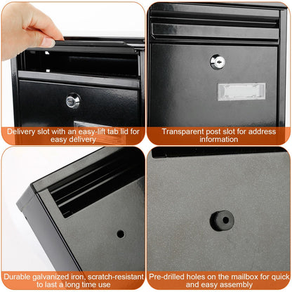 Rynx | Wall-mounted mailbox lockable galvanized iron mail box