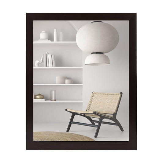 Rynx | Wall-Mounted Mirror Wood-Like Frame Rectangular Modern Hanging Mirror