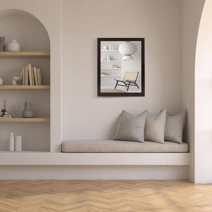 Rynx | Wall-Mounted Mirror Wood-Like Frame Rectangular Modern Hanging Mirror