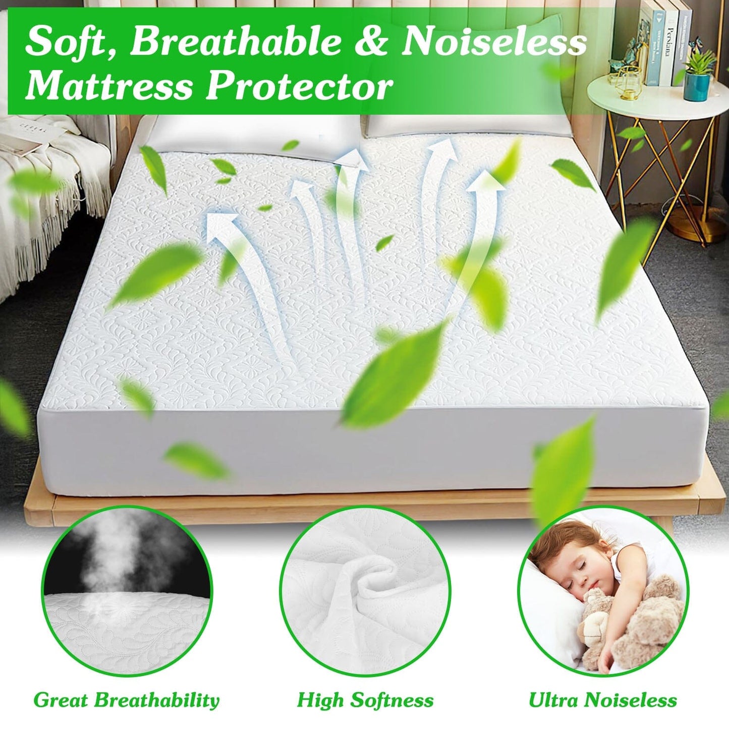 Rynx | Waterproof Breathable Soft Cotton Mattress Protector