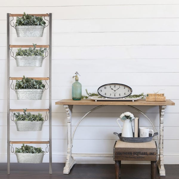 Rynx | *HUGE* farmhouse ladder with galvanized planters