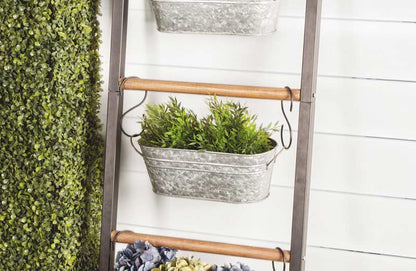 Rynx | *HUGE* farmhouse ladder with galvanized planters