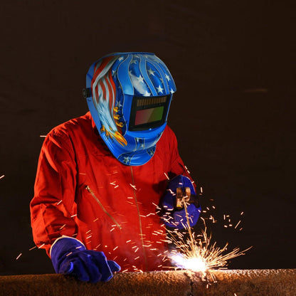 Rynx | Welding Helmet Solar Powered Automatic Darkening Hood with Adjustable Wide Screen