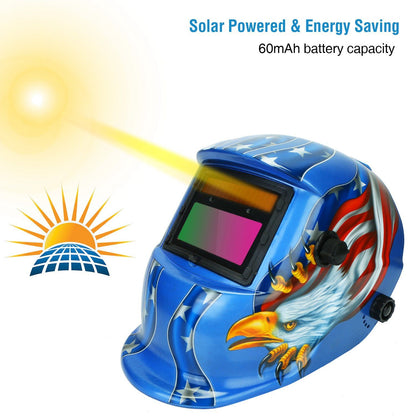 Rynx | Welding Helmet Solar Powered Automatic Darkening Hood with Adjustable Wide Screen