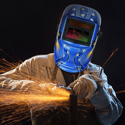 Rynx | Welding Helmet Solar Powered Automatic Darkening Hood with Adjustable Wide Screen