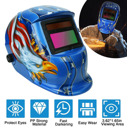 Rynx | Welding Helmet Solar Powered Automatic Darkening Hood with Adjustable Wide Screen