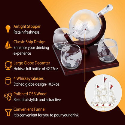 Rynx | Whisky Decanter Globe Set