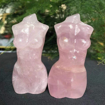 Rynx | Rose Quartz carved crystal goddess