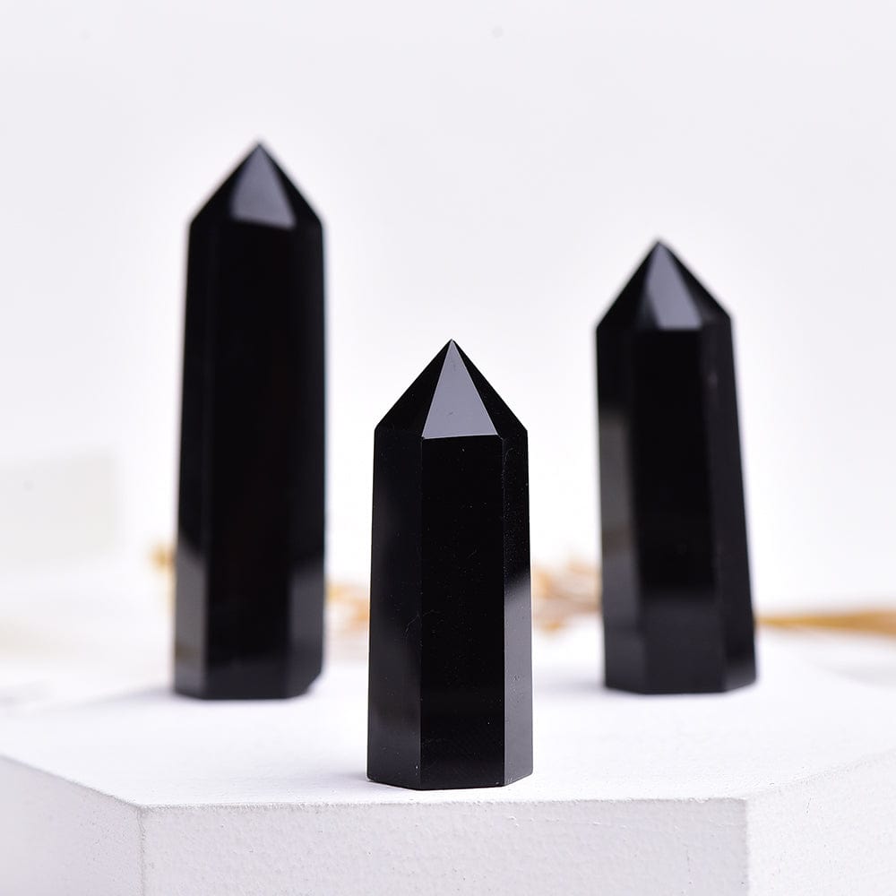 Rynx | Black Obsidian Crystal Point Tower