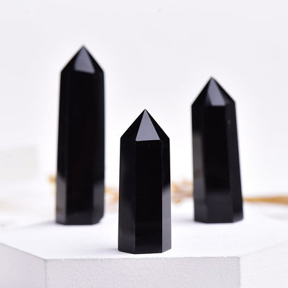 Rynx | Black Obsidian Crystal Point Tower