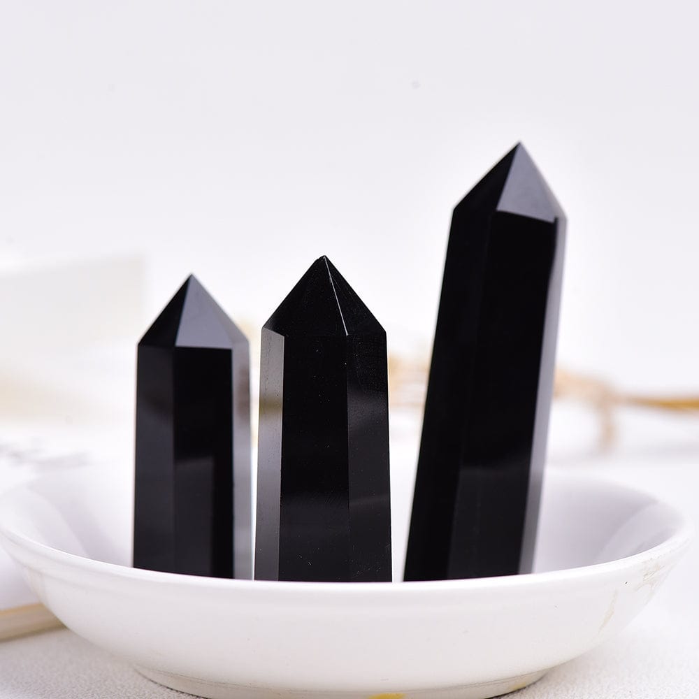 Rynx | Black Obsidian Crystal Point Tower
