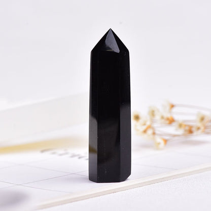 Rynx | Black Obsidian Crystal Point Tower