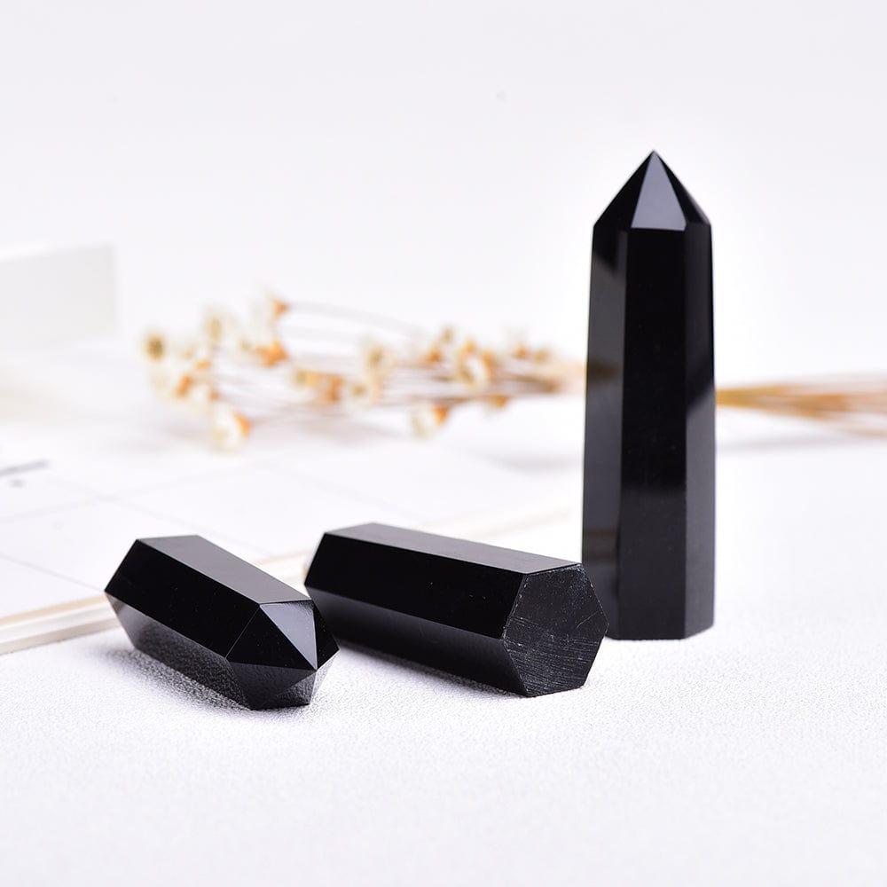 Rynx | Black Obsidian Crystal Point Tower
