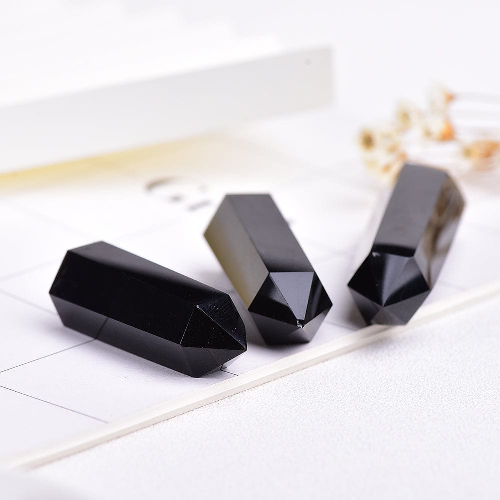 Rynx | Black Obsidian Crystal Point Tower