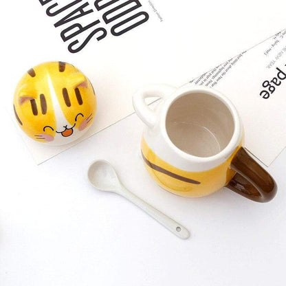 Rynx | Cute cat coffee mugs with spoon