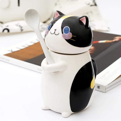 Rynx | Cute cat coffee mugs with spoon