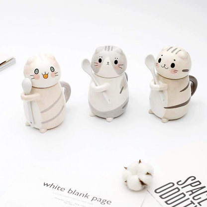 Rynx | Cute cat coffee mugs with spoon