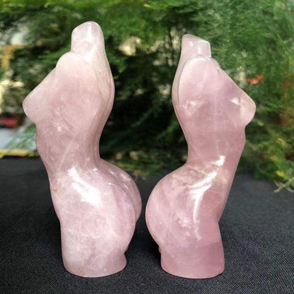 Rynx | Rose Quartz carved crystal goddess