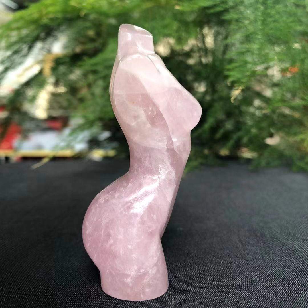 Rynx | Rose Quartz carved crystal goddess