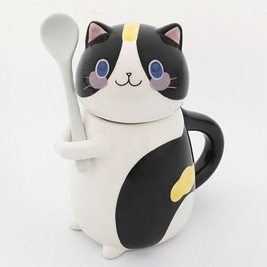 Rynx | Cute cat coffee mugs with spoon