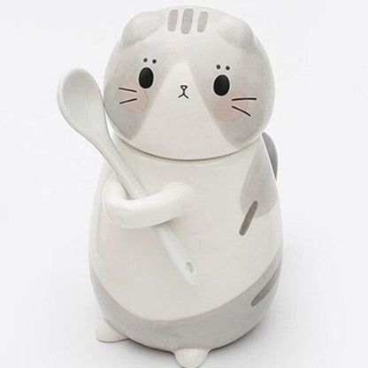 Rynx | Cute cat coffee mugs with spoon