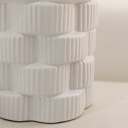 Rynx | Willow Medium White Ribbed Ceramic Vase
