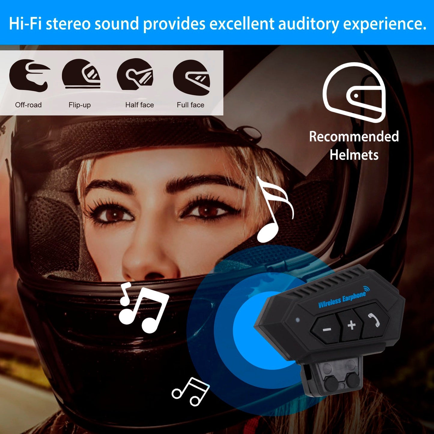 Rynx | Wireless headset speaker motorcycle helmet motorcycle headphones